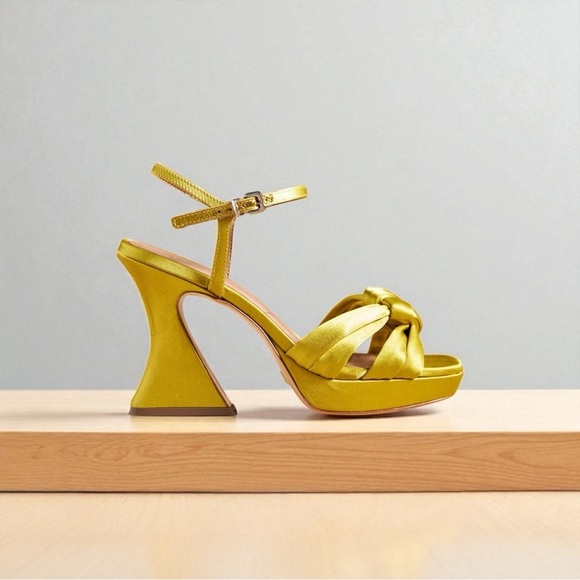 Anthropologie | Vicenza | Veneto Coconut Sandal | Moss Satin Knot | US 7 EU 38 - Picture 1 of 10